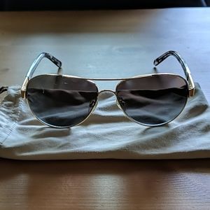 Tory Burch gold/brown aviator sunglasses